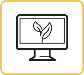 icon of computer with plant on screen